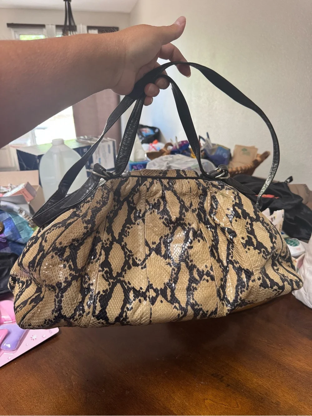 vintage Sharif Python Snakeskin Satchel Handbag  Authentic snakeskin